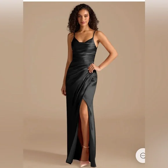 Azazie Deandra bridesmaid dress in black - Picture 1 of 4